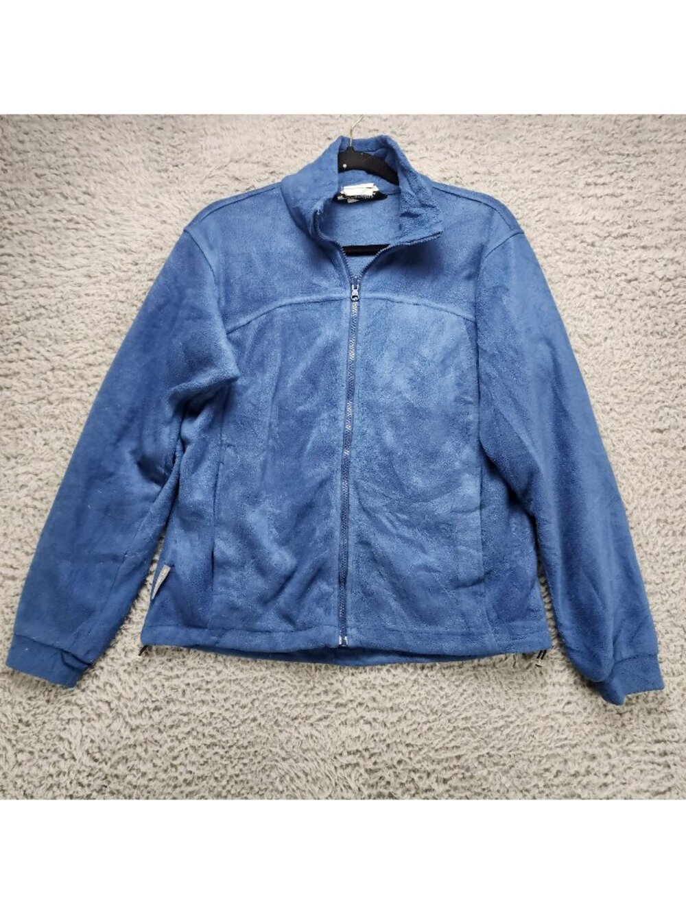 Columbia Jacket Womens Medium Blue Full Zip Polyester Fleece Windbreaker *Read*